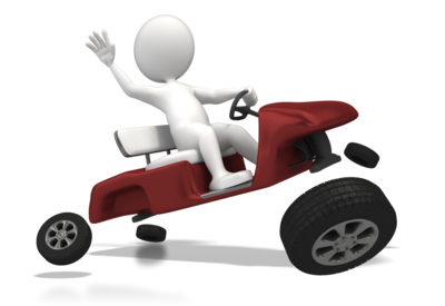 Wheels coming off a car